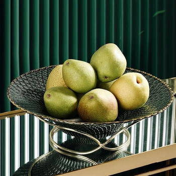 Metalinė vaisių lėkštė su elektroplakavimo danga, naujas kinų stilius, prekės ženklas Huanze Ceramics