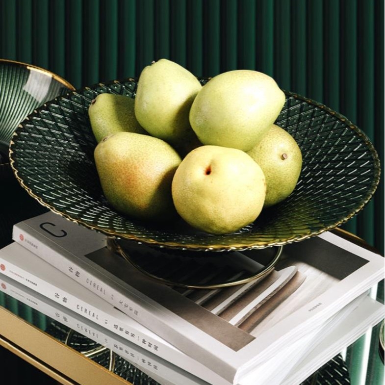 Metalinė vaisių lėkštė su elektroplakavimo danga, naujas kinų stilius, prekės ženklas Huanze Ceramics