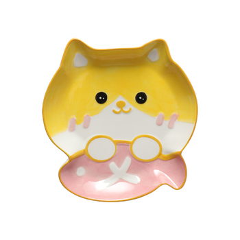 Crtić keramički tanjur za užinu – nepravilnog oblika, podglazurna završna obrada, mikrovalna otpornost, otisnut logotip, prilagodljiv