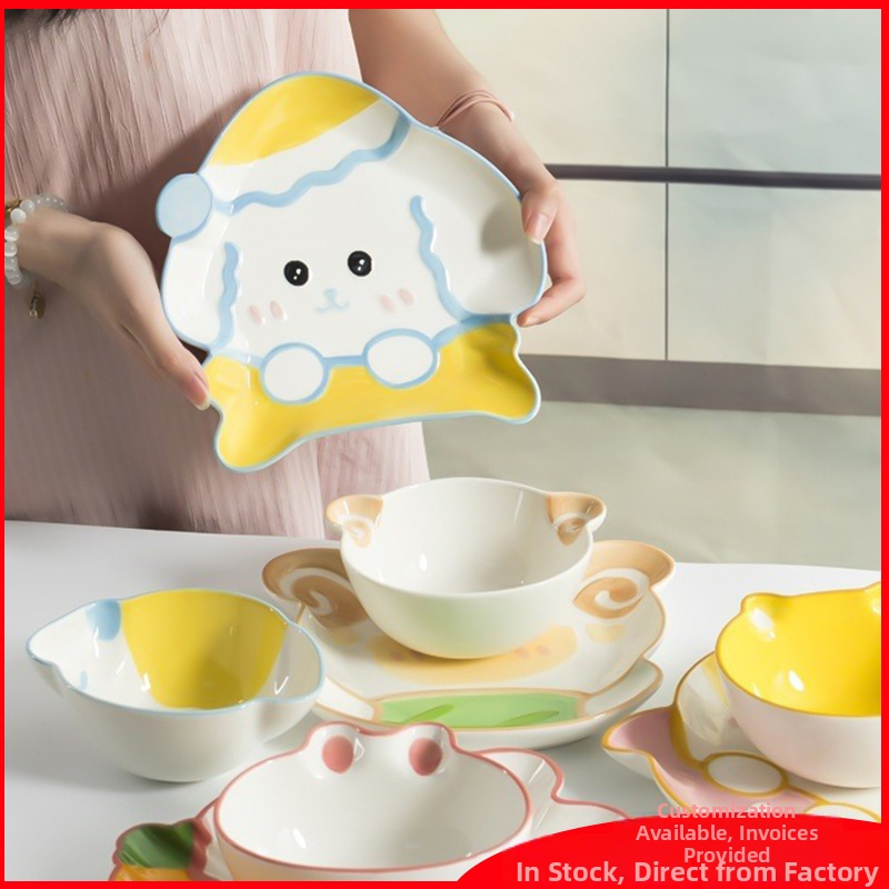 Crtić keramički tanjur za užinu – nepravilnog oblika, podglazurna završna obrada, mikrovalna otpornost, otisnut logotip, prilagodljiv