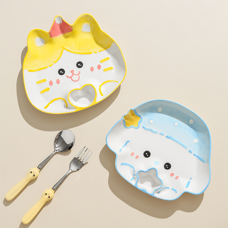 Crtić keramički tanjur za užinu – nepravilnog oblika, podglazurna završna obrada, mikrovalna otpornost, otisnut logotip, prilagodljiv