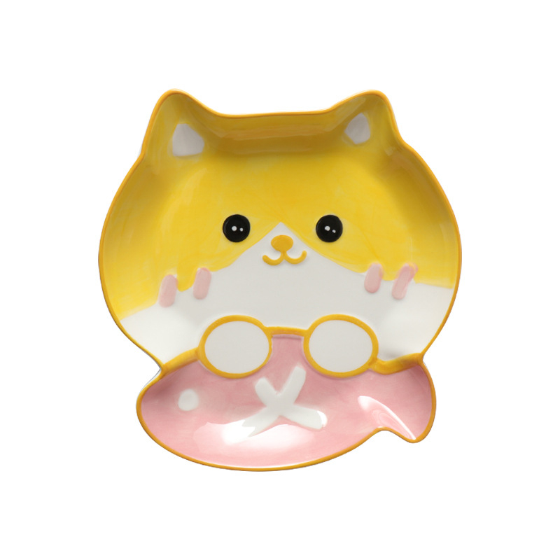 Crtić keramički tanjur za užinu – nepravilnog oblika, podglazurna završna obrada, mikrovalna otpornost, otisnut logotip, prilagodljiv