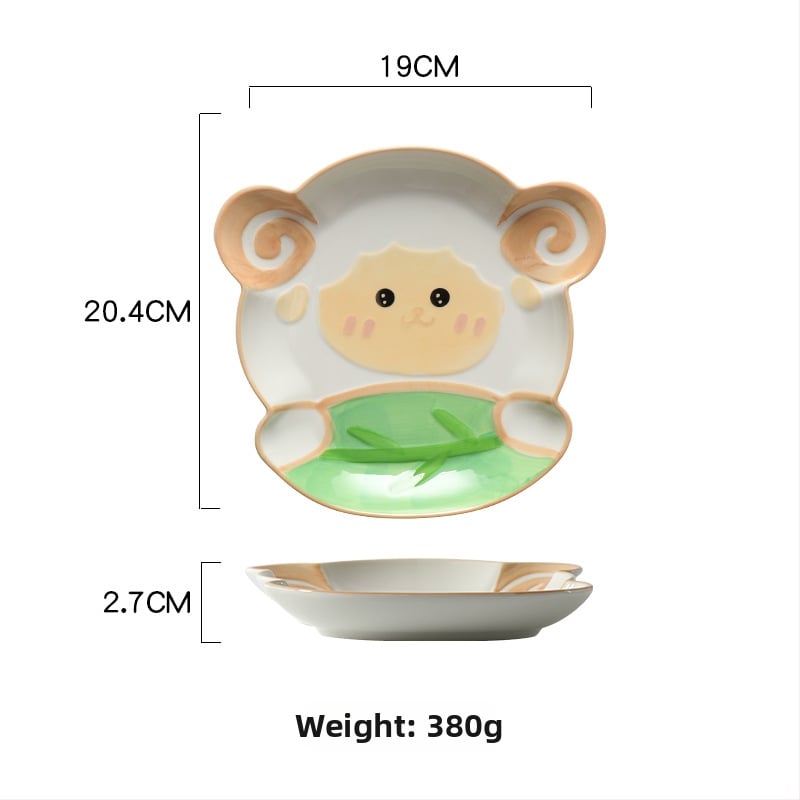 Crtić keramički tanjur za užinu – nepravilnog oblika, podglazurna završna obrada, mikrovalna otpornost, otisnut logotip, prilagodljiv