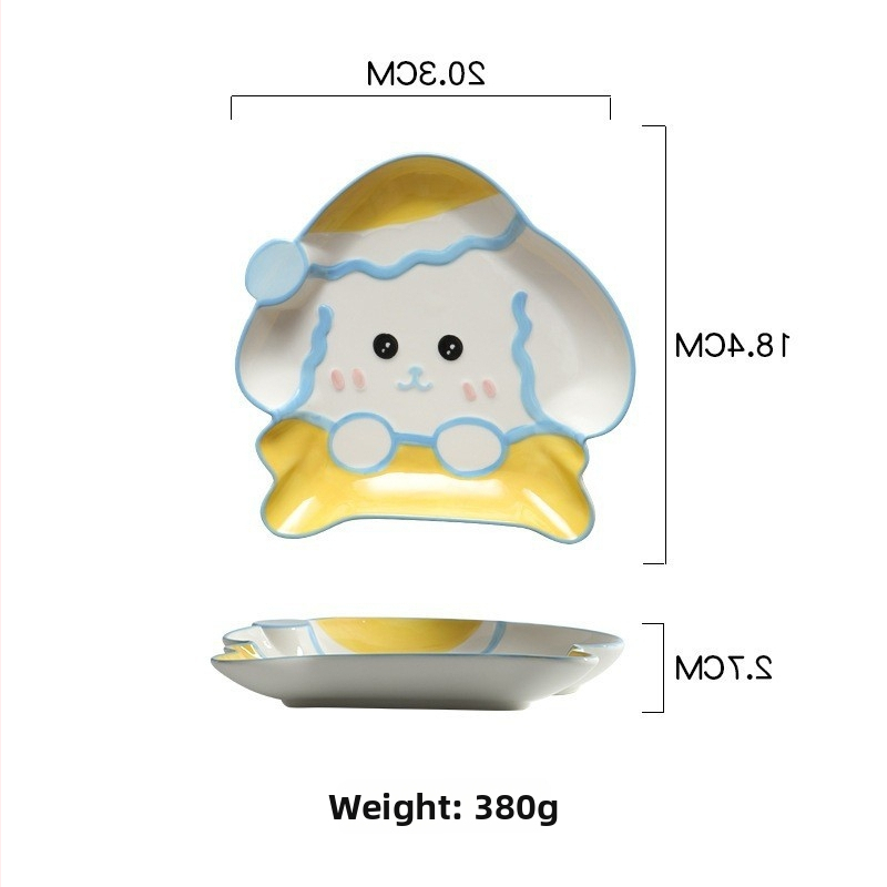 Crtić keramički tanjur za užinu – nepravilnog oblika, podglazurna završna obrada, mikrovalna otpornost, otisnut logotip, prilagodljiv