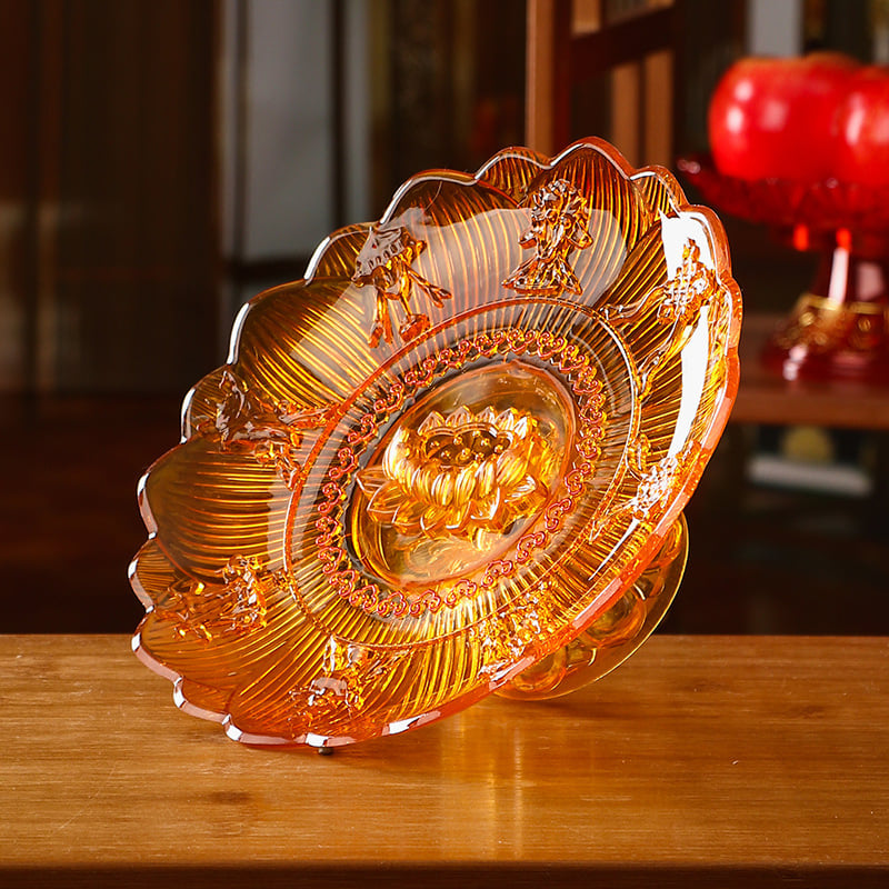 Plastikinė vaisių lėkštė kinų stiliaus budistiniams aukojimams Guanyinui, namų dekorui, neimportuota, ne dovana.