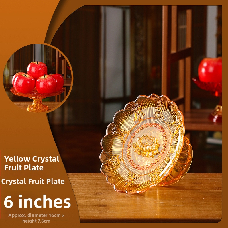 Plastikinė vaisių lėkštė kinų stiliaus budistiniams aukojimams Guanyinui, namų dekorui, neimportuota, ne dovana.