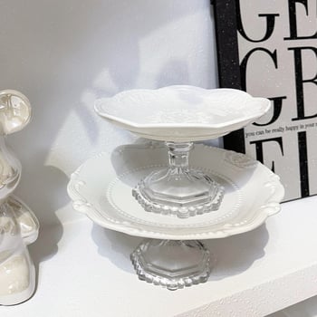 Tongfa kerámia tányér, szabálytalan alak, több mintázat