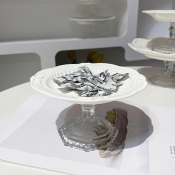 Tongfa kerámia tányér, szabálytalan alak, több mintázat