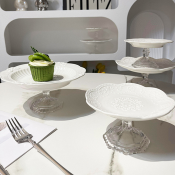 Tongfa kerámia tányér, szabálytalan alak, több mintázat