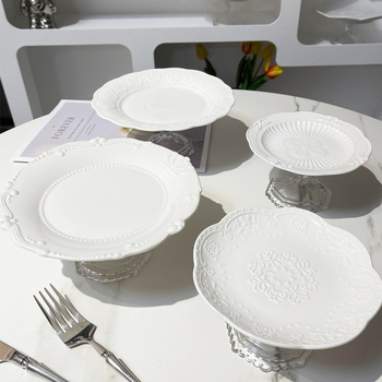 Tongfa kerámia tányér, szabálytalan alak, több mintázat