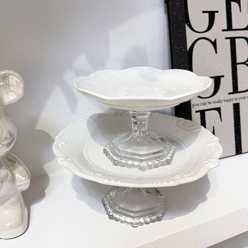 Tongfa kerámia tányér, szabálytalan alak, több mintázat