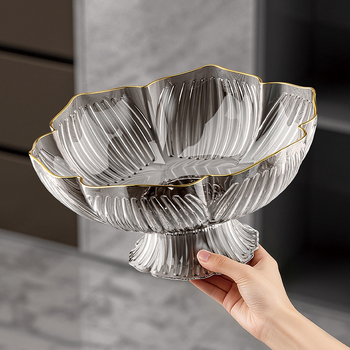Youjin пластмасов поднос за плодове на крака – стил light luxury ретро, плодова чиния за холна маса