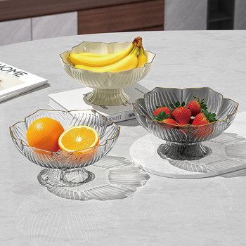 Youjin пластмасов поднос за плодове на крака – стил light luxury ретро, плодова чиния за холна маса