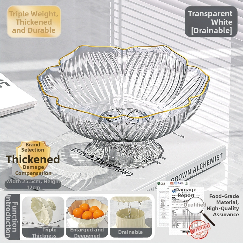 Youjin пластмасов поднос за плодове на крака – стил light luxury ретро, плодова чиния за холна маса