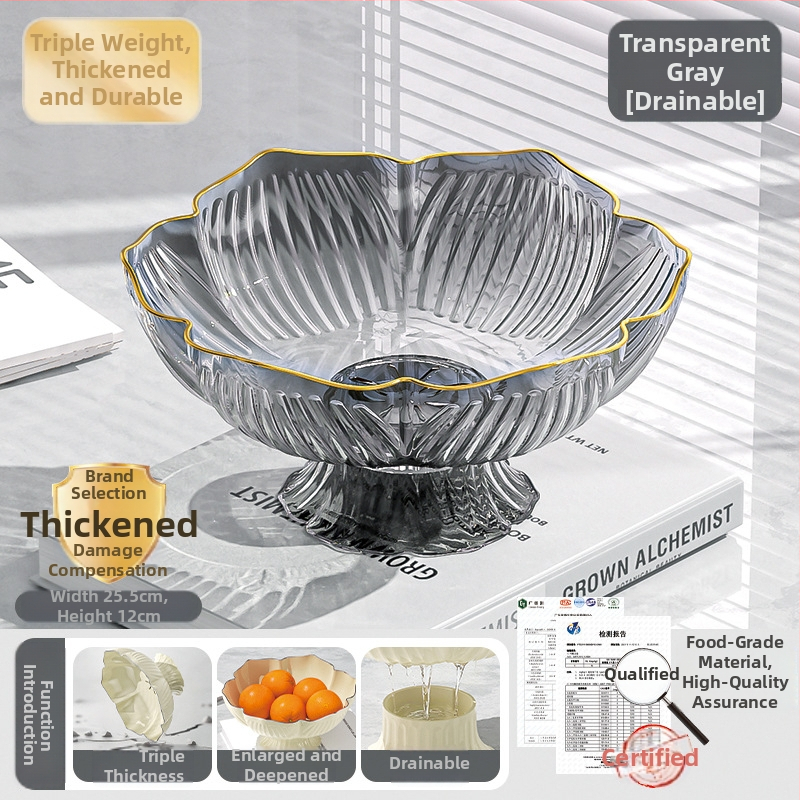 Youjin пластмасов поднос за плодове на крака – стил light luxury ретро, плодова чиния за холна маса