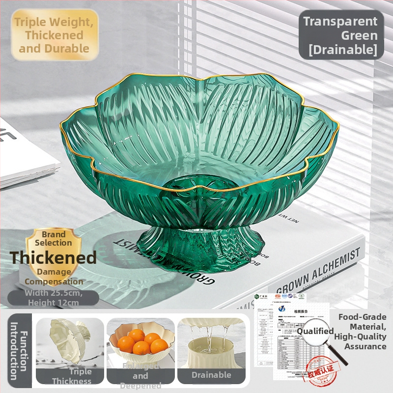 Youjin пластмасов поднос за плодове на крака – стил light luxury ретро, плодова чиния за холна маса