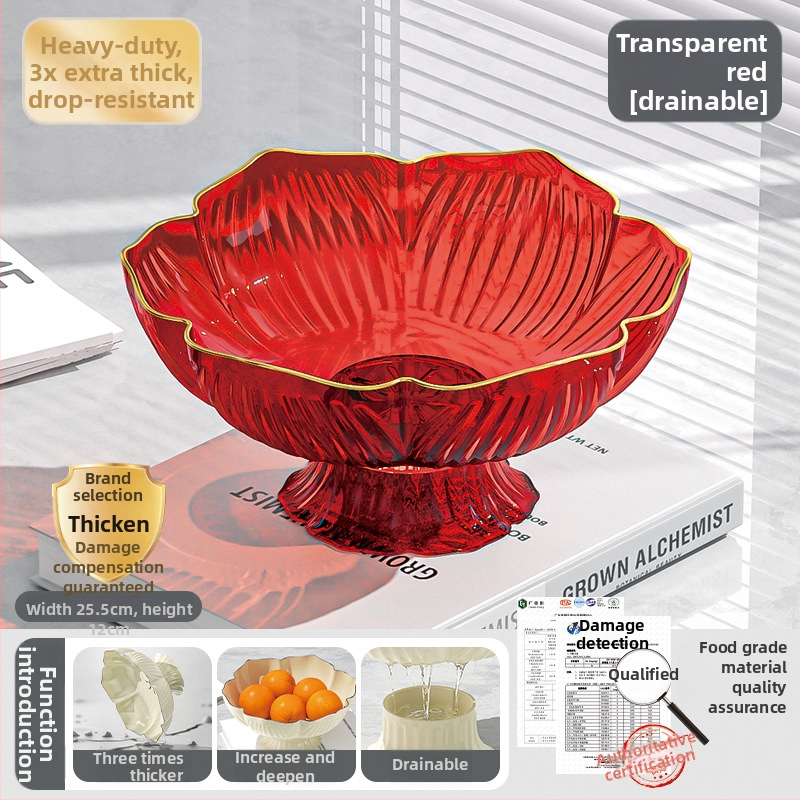 Youjin пластмасов поднос за плодове на крака – стил light luxury ретро, плодова чиния за холна маса