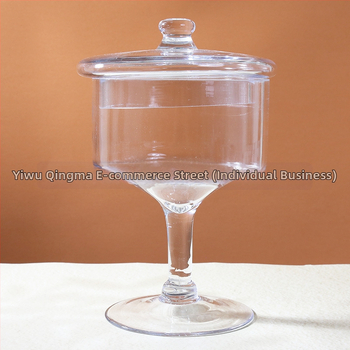Стъклена чиния за плодове в европейски стил — прозрачна платформа за торти и десерти, витрина за плодове, марка Qingyun, стил прост, стартирала през есен 2013