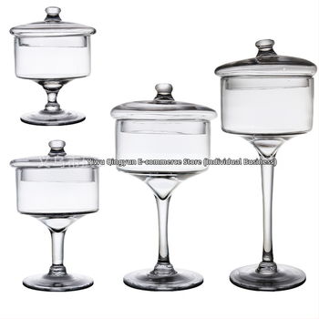 Стъклена чиния за плодове в европейски стил — прозрачна платформа за торти и десерти, витрина за плодове, марка Qingyun, стил прост, стартирала през есен 2013