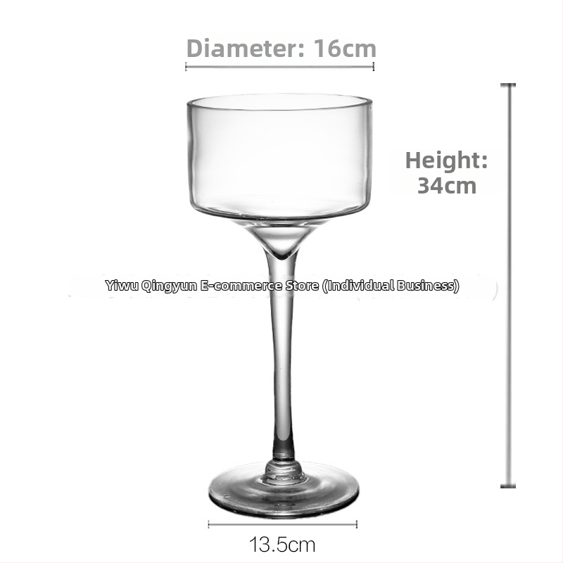 Стъклена чиния за плодове в европейски стил — прозрачна платформа за торти и десерти, витрина за плодове, марка Qingyun, стил прост, стартирала през есен 2013