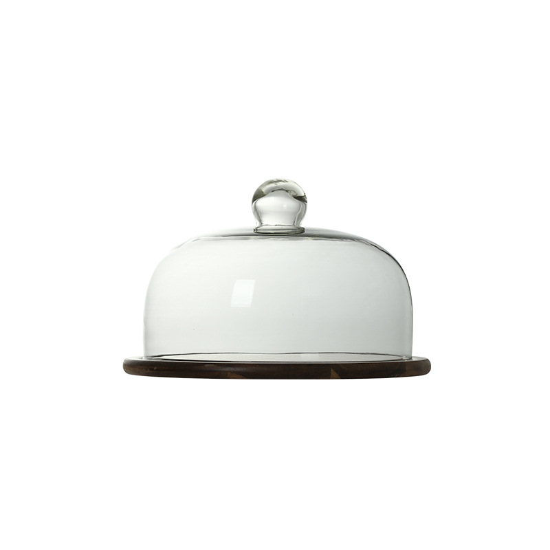 Плодова чиния с капаче от стъкло върху ретро дървена подложка — Wooden Craftsman, стартира през 2023 г., първокласно качество