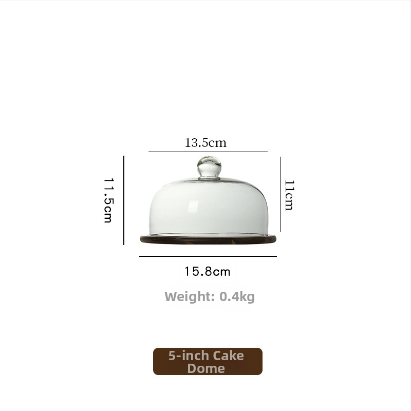 Плодова чиния с капаче от стъкло върху ретро дървена подложка — Wooden Craftsman, стартира през 2023 г., първокласно качество