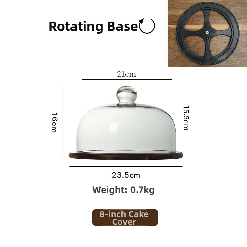 Плодова чиния с капаче от стъкло върху ретро дървена подложка — Wooden Craftsman, стартира през 2023 г., първокласно качество