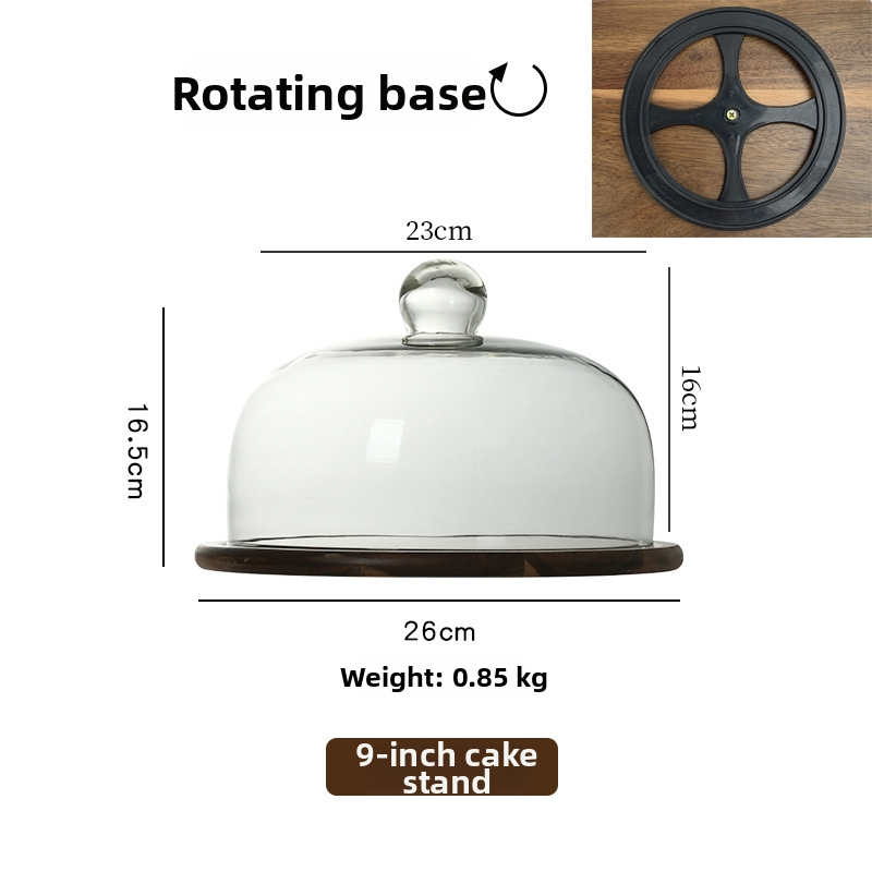 Плодова чиния с капаче от стъкло върху ретро дървена подложка — Wooden Craftsman, стартира през 2023 г., първокласно качество