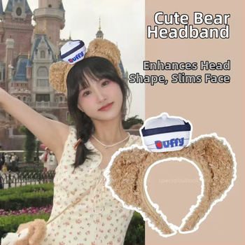 Vaikų galvos juosta su meškiuko motyvu — etninio stiliaus, rankų darbo, audinys, 2023 m. pavasaris