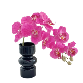 Phalaenopsis dirbtinė orchidėja, vienos šakos kompozicija, poliesterio audinys, 3D spausdinimas, namų dekoras