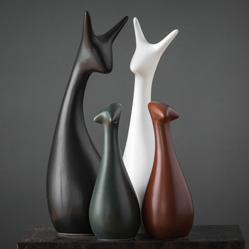 Keramički jelen dekorativni predmet za kućnu dekoraciju | Materijal: monokromni glazirani porcelan | Kategorija: Životinja | Pakiranje: karton | Prigode darivanja: vjenčanje, rođendan, suvenir s putovanja, promocija