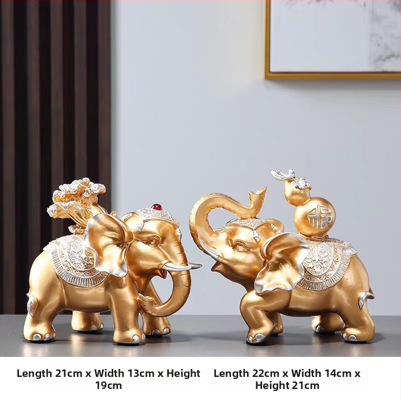 Pāris rezīna ziloņu figūriņu, roku krāsotas un rokdarbs, jaunā ķīniešu stila mājas dekors, piemērots ieejai, viesistabai vai TV skapim