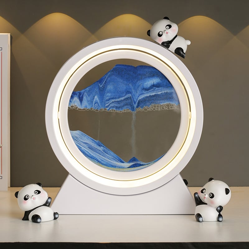 Mervis smilšu stundas pulkstenis ar smilšu gleznojumu, roku darbs, mūsdienīgs minimālisma interjera dekors dzīvojamajai istabai un birojam, lieliska dāvana jaunajai mājai