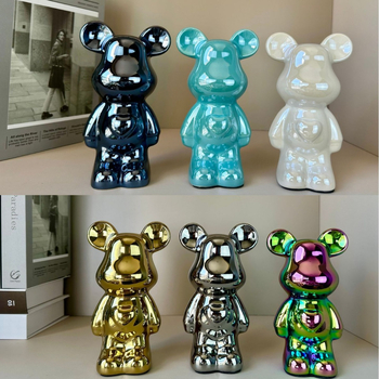 Keramikas lācis ar sirds motīvu, viegls luksusa stils, elektroplēšanas pārklājums, pielāgojams, piemērots dzīvojamai istabai un TV skapim