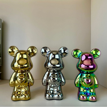 Keramikas lācis ar sirds motīvu, viegls luksusa stils, elektroplēšanas pārklājums, pielāgojams, piemērots dzīvojamai istabai un TV skapim