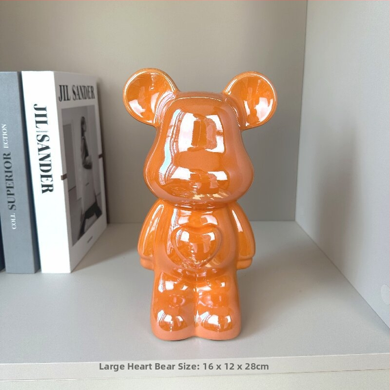 Keramikas lācis ar sirds motīvu, viegls luksusa stils, elektroplēšanas pārklājums, pielāgojams, piemērots dzīvojamai istabai un TV skapim