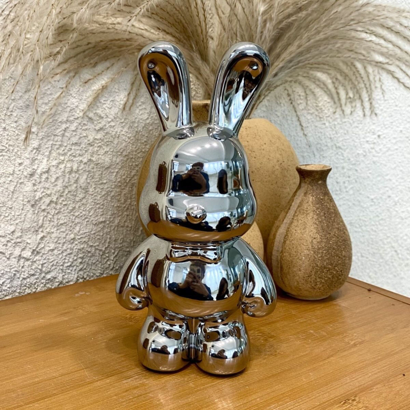 Keramikas truša naudas uzglabāšanas dekora figūriņa dzīvojamajai istabai — vienkāršs moderns stils, elektroplēšanas pārklājums, dāvana dzimšanas dienā