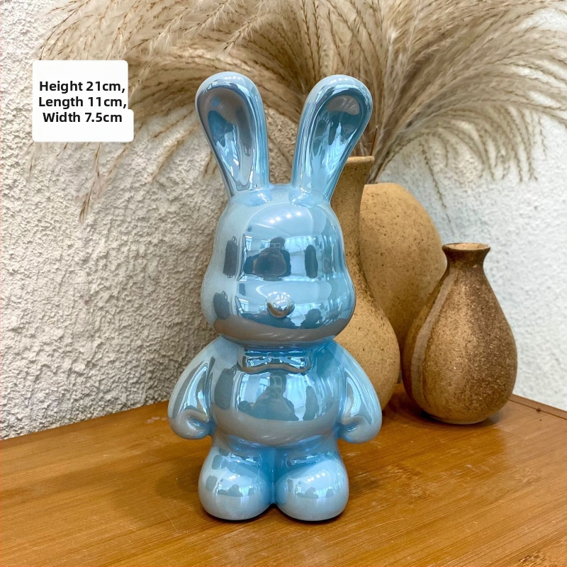 Keramikas truša naudas uzglabāšanas dekora figūriņa dzīvojamajai istabai — vienkāršs moderns stils, elektroplēšanas pārklājums, dāvana dzimšanas dienā