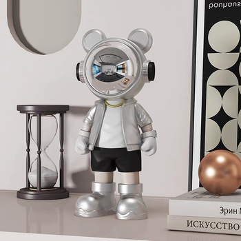Astronauta uz galda dekoratīvā figūra – Yifang Home, sveķi, mūsdienīgs minimālisma stils, roku krāsots, FKD6377
