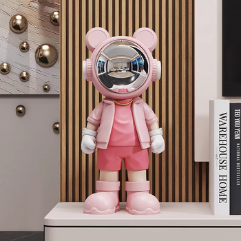 Astronauta uz galda dekoratīvā figūra – Yifang Home, sveķi, mūsdienīgs minimālisma stils, roku krāsots, FKD6377