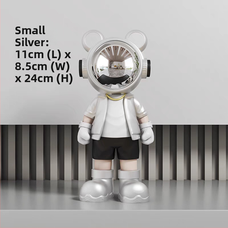 Astronauta uz galda dekoratīvā figūra – Yifang Home, sveķi, mūsdienīgs minimālisma stils, roku krāsots, FKD6377