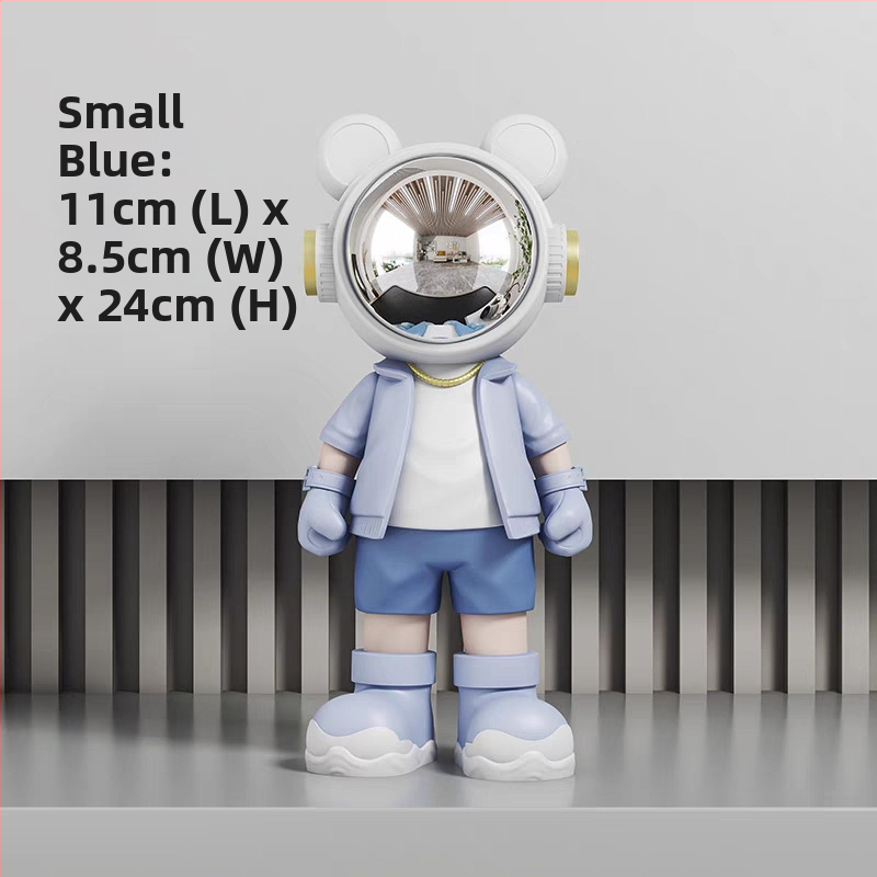 Astronauta uz galda dekoratīvā figūra – Yifang Home, sveķi, mūsdienīgs minimālisma stils, roku krāsots, FKD6377