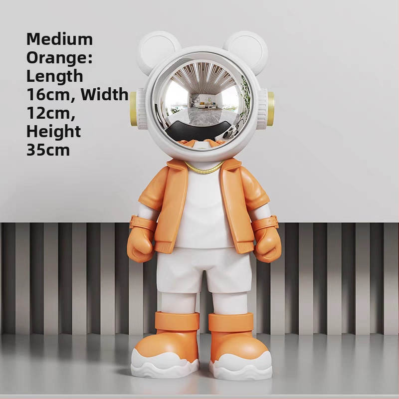 Astronauta uz galda dekoratīvā figūra – Yifang Home, sveķi, mūsdienīgs minimālisma stils, roku krāsots, FKD6377