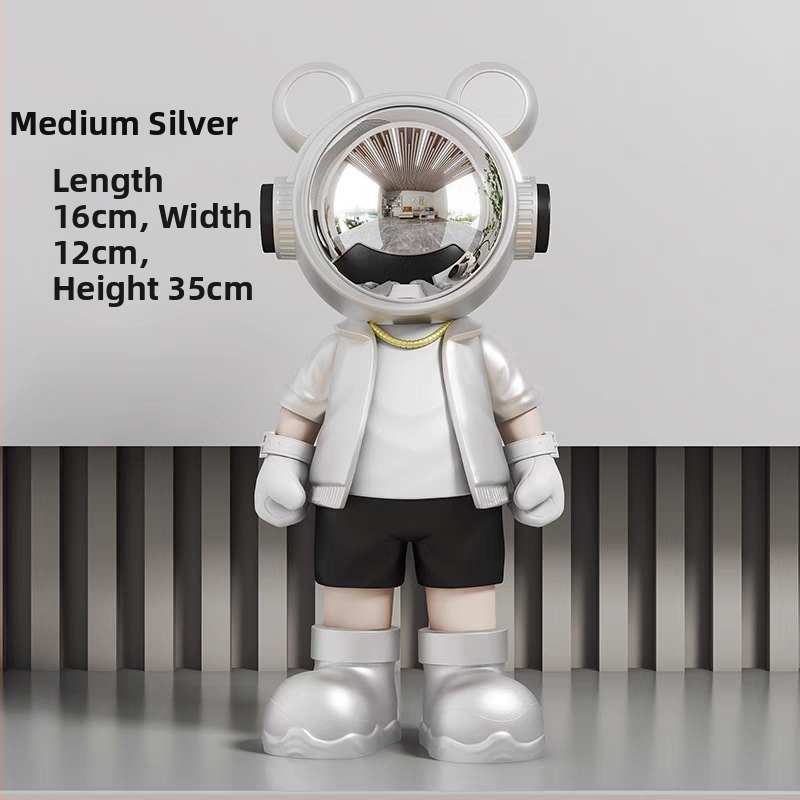 Astronauta uz galda dekoratīvā figūra – Yifang Home, sveķi, mūsdienīgs minimālisma stils, roku krāsots, FKD6377