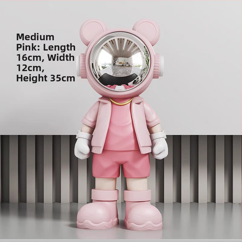 Astronauta uz galda dekoratīvā figūra – Yifang Home, sveķi, mūsdienīgs minimālisma stils, roku krāsots, FKD6377