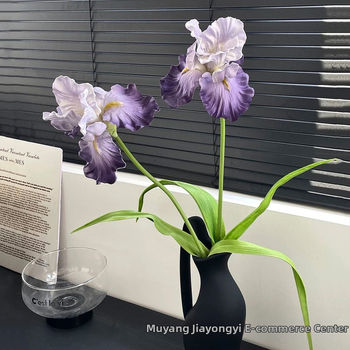 Dirbtinis irisas žiedas, PU medžiaga, rankų darbo ir dažytas, namų dekorui ir fotografijos rekvizitams