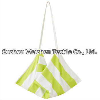 Csíkos nyomtatású strandtörölköző, mikroszálas 150D, 140–170 g, poliészter-poliamid keverék, testreszabható nyomtatás