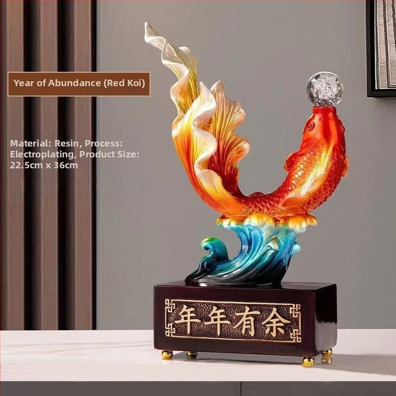 Dekoratīvs priekšmets jaunā ķīniešu stilā – sveķu materiāls, gravēts, rokām darināts un rokām apgleznotots