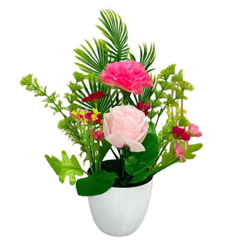 Dirbtinė gėlė vazonėlyje, rankų darbas, rožių įvairovė, pagrindinė gėlė, vidaus dekorui