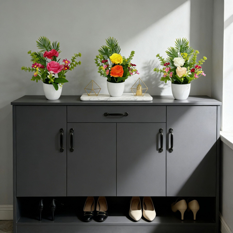 Dirbtinė gėlė vazonėlyje, rankų darbas, rožių įvairovė, pagrindinė gėlė, vidaus dekorui